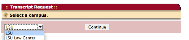 Select the campus, the click Continue