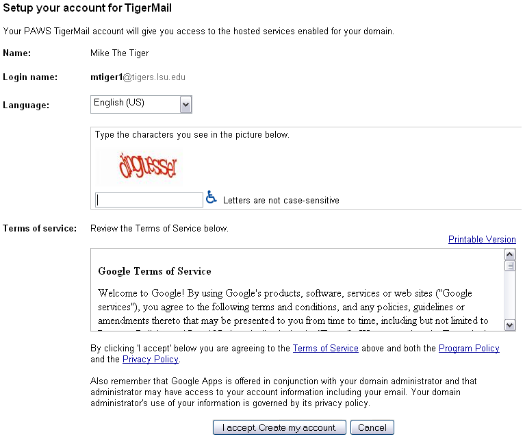 set up tigermail