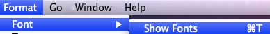 Click Show Fonts