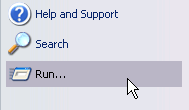 1. Open the Start menu and click on Run.