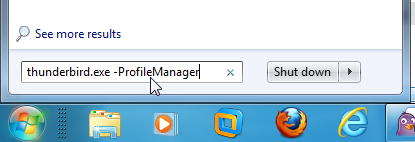 screenshot of the search or run box. 