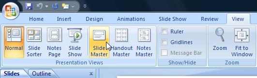 Slide Master is highlited