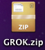 Screen shot of .zip file with the unarchiver icon