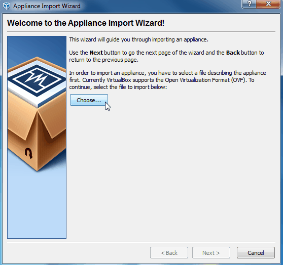 screenshot of the welcome screen.