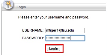 screenshot of login page.