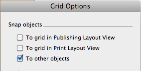 Screen shot of grid options
