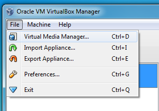 screenshot of oracle VM VirtualBox Manager