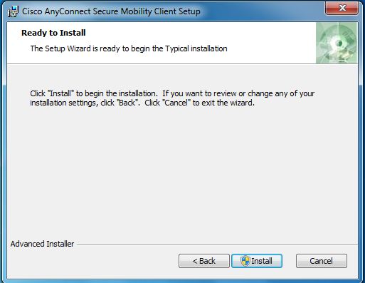 screenshot of ready to install window