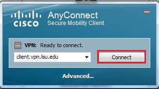 screenshot of client connect page with Connect button highlighted