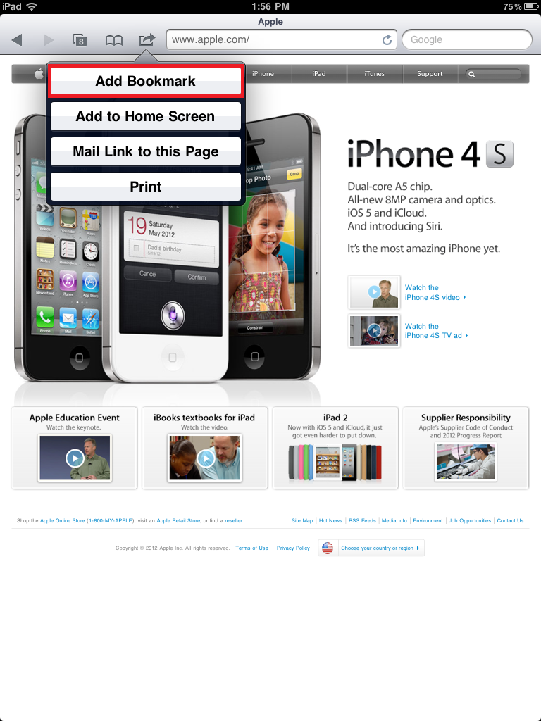Screen shot of add screen shot button