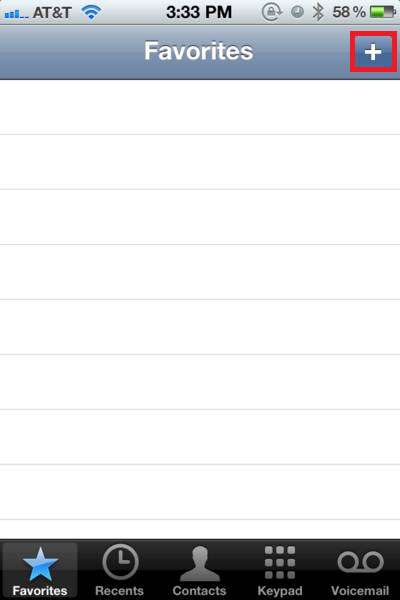 image of the Adding Favorite Contacts