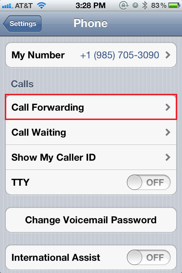 iphone 4s call forwarding settings