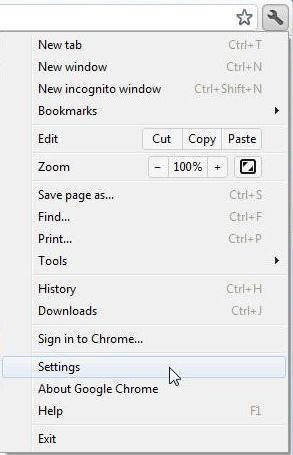 screenshot of the settings command on the tools toolbar.