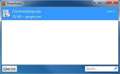 Screenshot of download manager screen.
