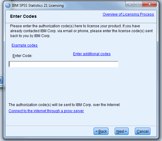 screenshot of space for access code