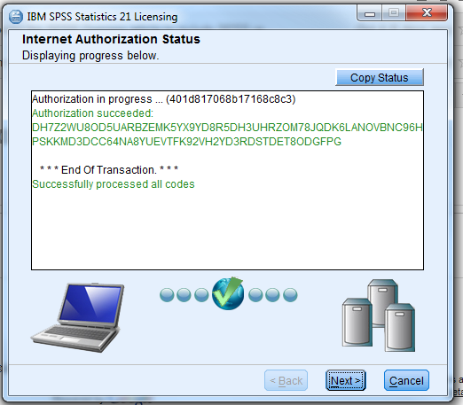 screenshot of authorization status