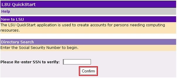 screenshot of HRS, In the directory, with confirm highlighted