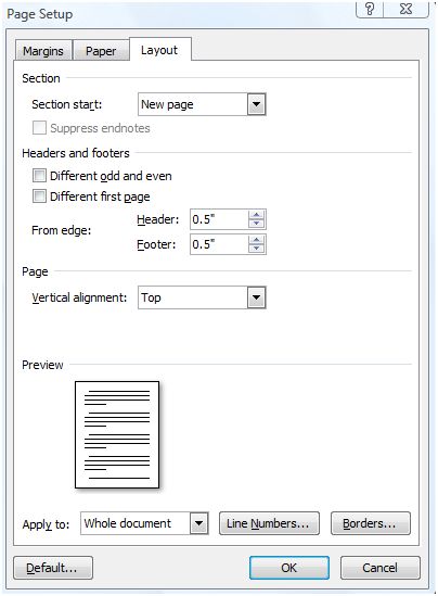Page Setup