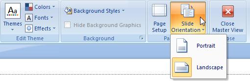 Set the page orientation here.