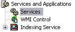 screenshot of the services and applications header
