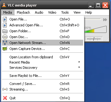 screenshot of opening VLC media player
