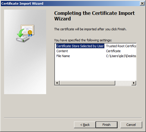 You should now see the InCommon Intermediate Certificate(InCommon Server CA) in the list of intermediate certificates.