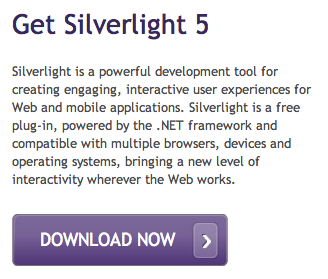 screenshot of silverlight download button