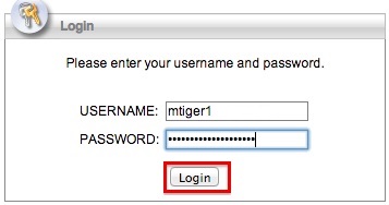 screenshot of the VPN Login screen