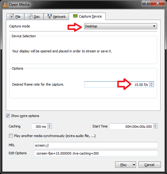 screenshot of changing the frame rate