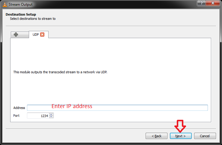screenshot of IP entering screen