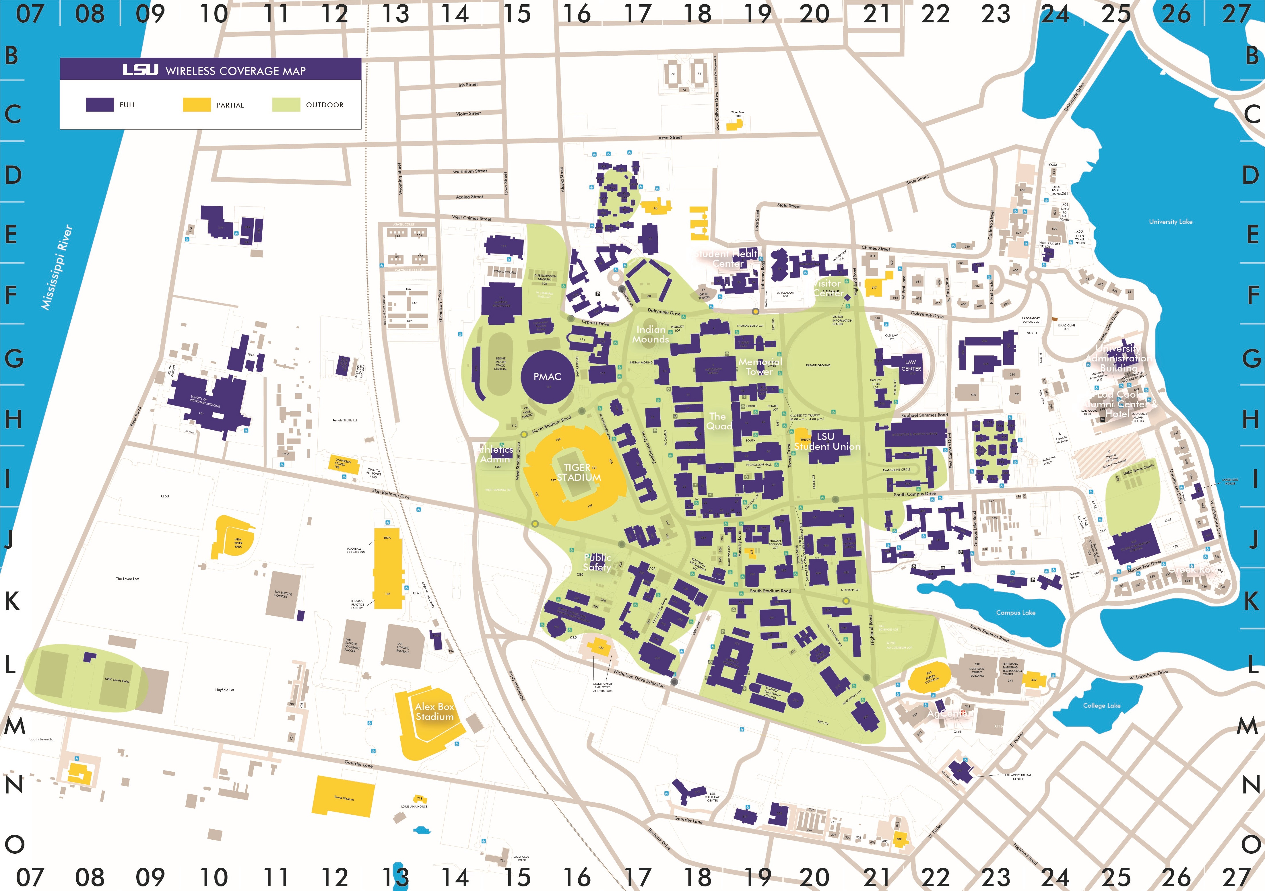 Wireless at LSU Coverage on the LSU campus GROK Knowledge Base
