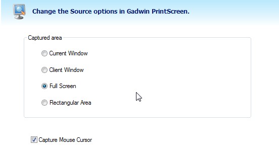 screenshot of PrintScreen's Source options window