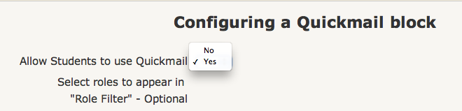 Quickmail Settings in Moodle