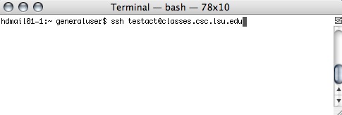 terminal prompting user to type their username