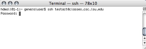 terminal prompting user to type in their password