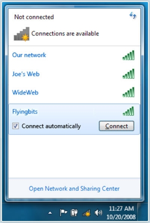 network and sharing center in windows 7