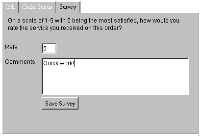 Customer Satisfaction Survey with rating and comments.