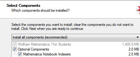 Selected components