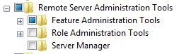 Remote Server Administration Tools options.