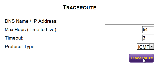 the traceroute feature.