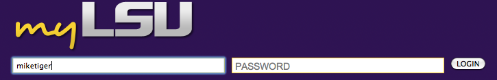 myLSU Log In screen