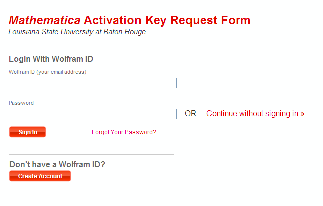 activiation key request form.