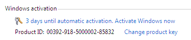 Activation window