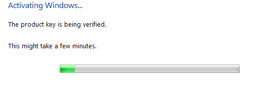 Activating windows load screen