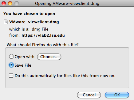 saving VMware client
