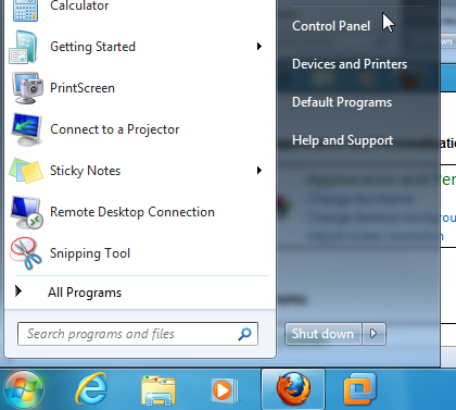 Control panel