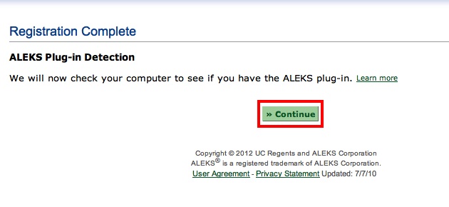 ALEKS plug in deteciton