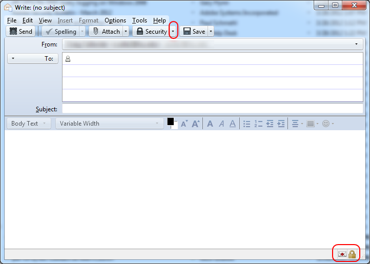 New message window