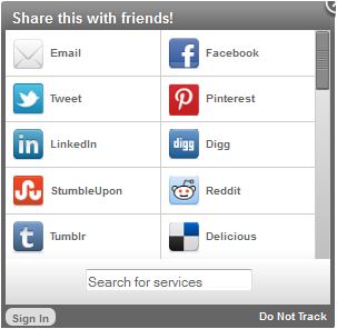 Share Event options