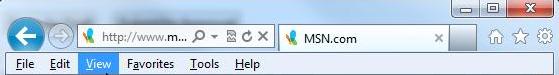 view tab on the menu bar.